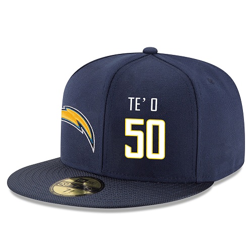 NFL Los Angeles Chargers #50 Manti Te'o Stitched Snapback Adjustable Player Rush Hat - Navy/White